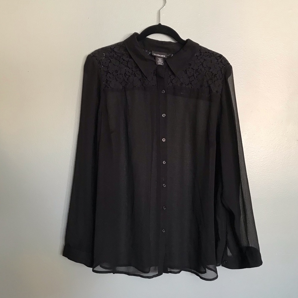 Sheer black blouse
